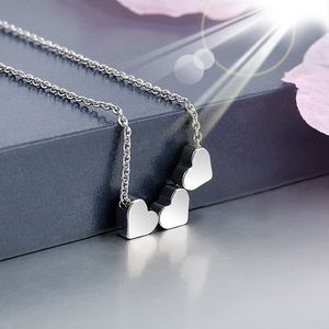 Sterling Silver Three Hearts Necklace
